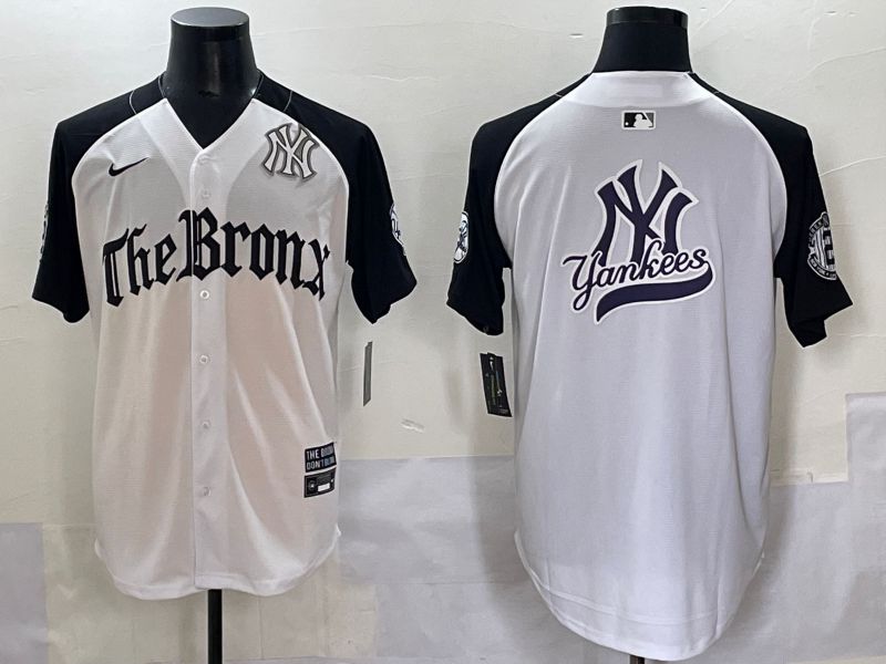 Men 2025 New York Yankees Blank White black Five generations Joint Name Nike MLB Jersey style 69